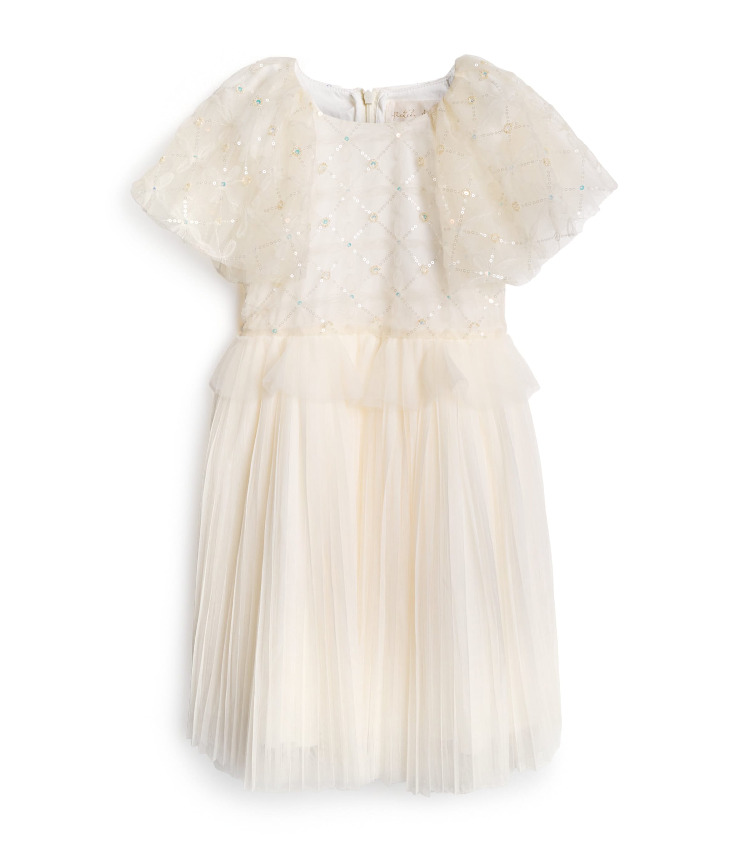 Petite Amelie Tulle Sequinned Peplum Dress for ages 4-12+ years, imported from the UK