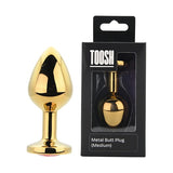 Loving Joy Toosh Gold Metal Butt Plug Medium Red Stone
