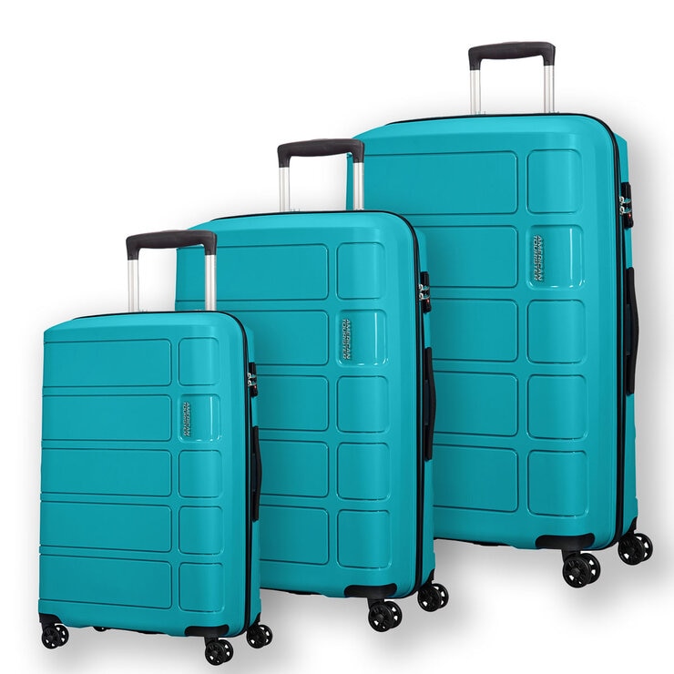 American Tourister Summer Splash 3 piece hardside luggage set, imported from the UK