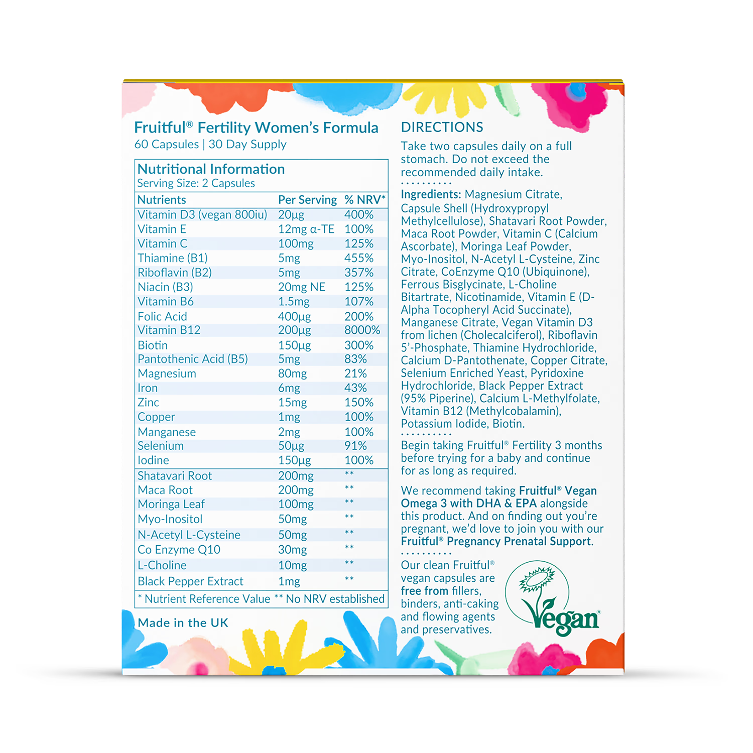 Fruitful Women's Fertility Formula 60 capsules - British product