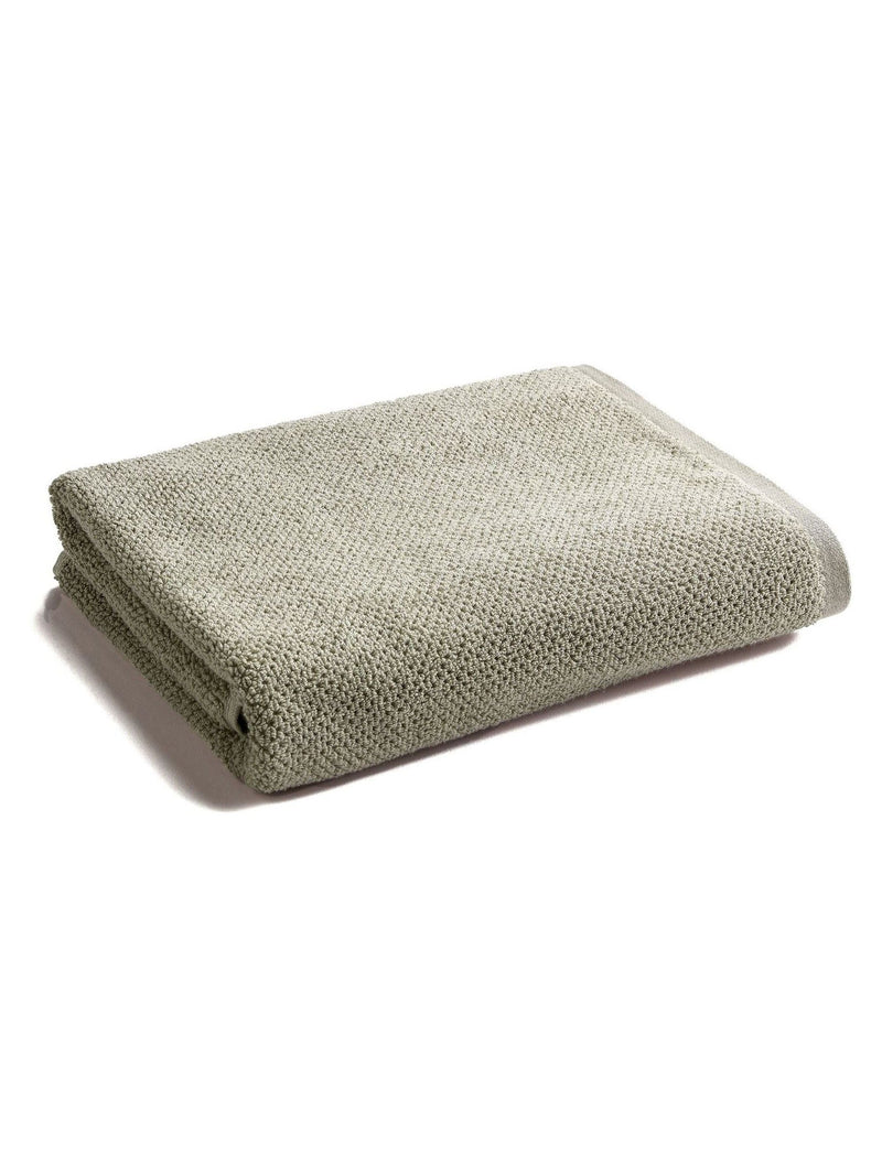 Christy Brixton Pebble Beige cotton textured weave towel, imported from the UK