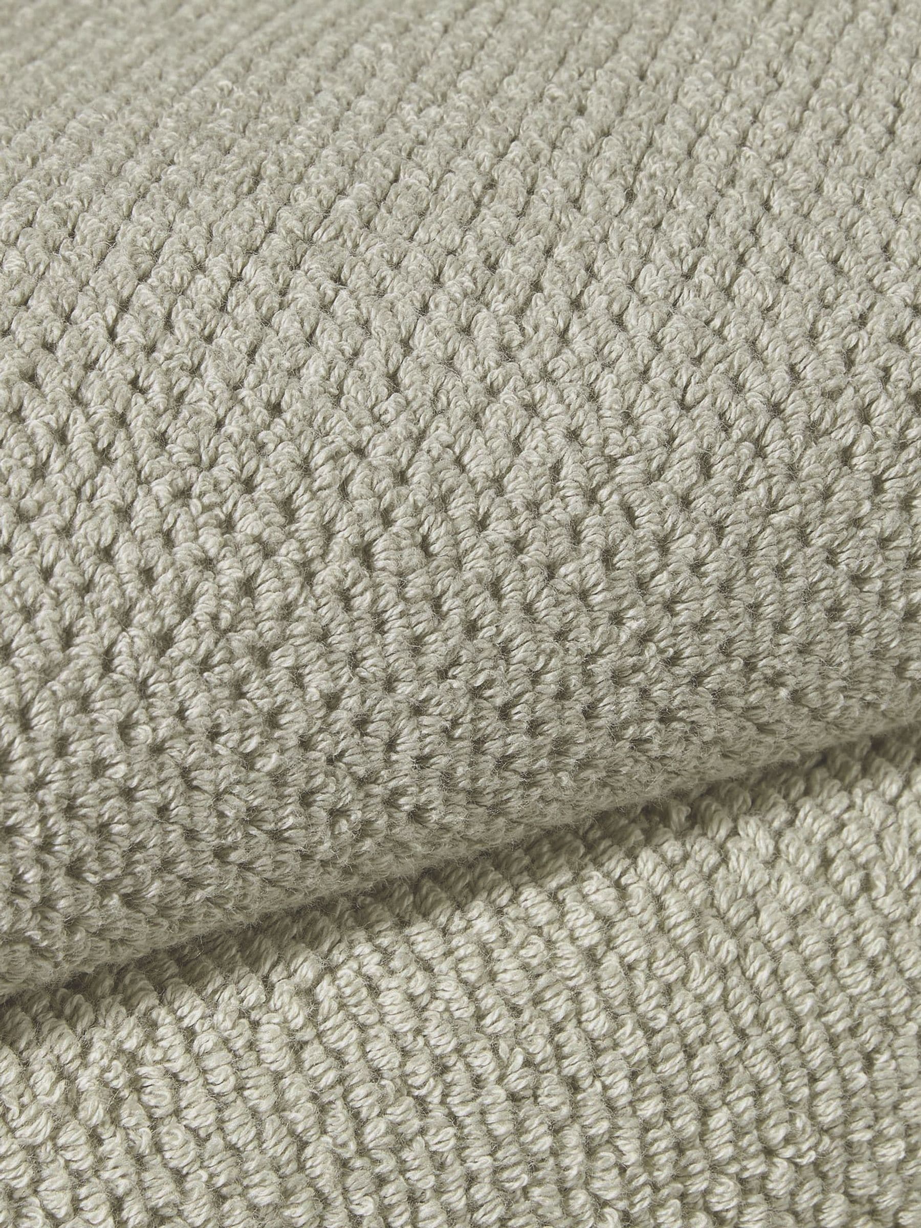 Christy Brixton Pebble Beige cotton textured weave towel, imported from the UK