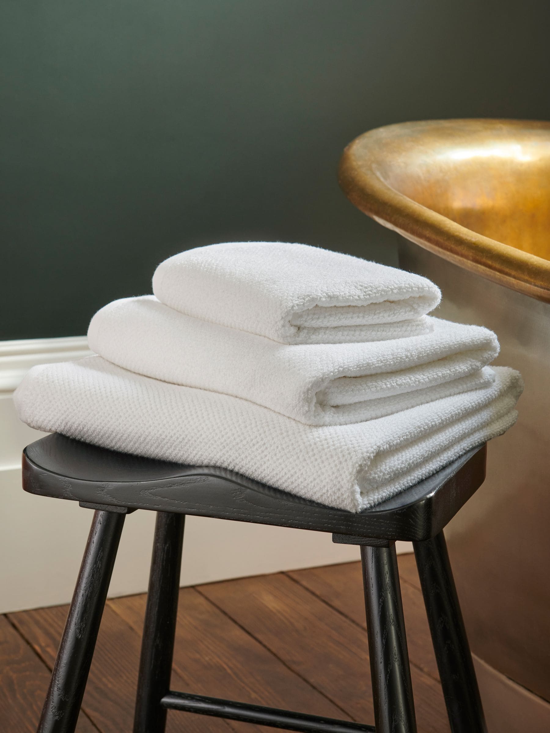 Christy White Brixton Popcorn Textured Weave Cotton Towel