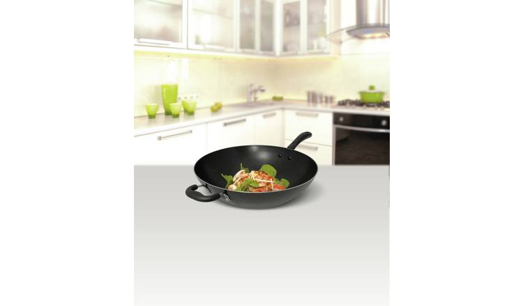 Tefal 36cm aluminium wok with helper handle - British product