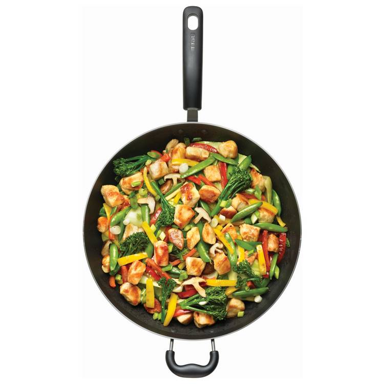 Tefal 36cm aluminium wok with helper handle - British product