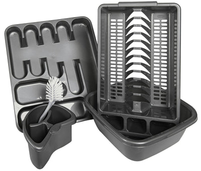 Argos Home 5-teiliges Spülbecken-Set – Silber
