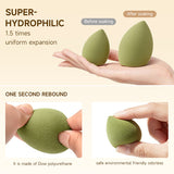 Livingandhome 4-piece makeup sponge set green, imported from the UK