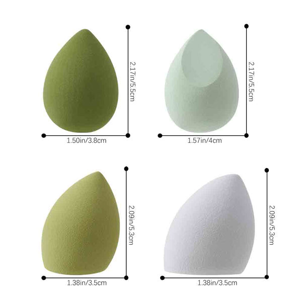 Livingandhome 4-piece makeup sponge set green, imported from the UK