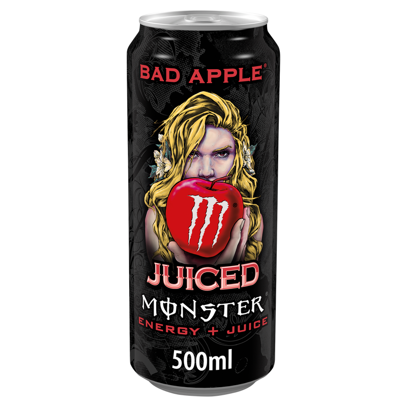 Monster Bad Apple energy drink 12 x 500ml cans, imported from the UK