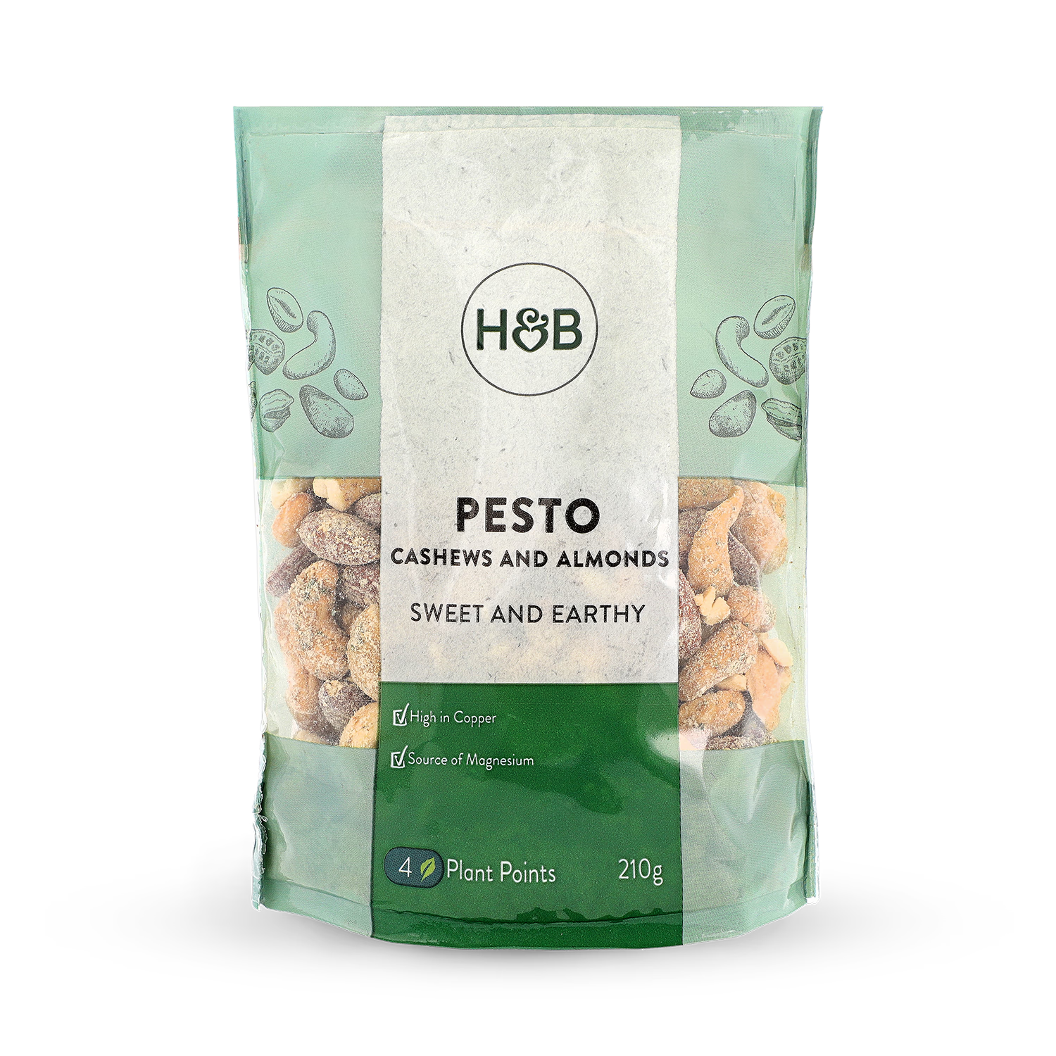 Holland & Barrett Pesto Cashews and Almonds 210g, UK version