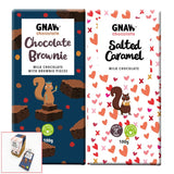 Gnaw Salted Caramel and Chocolate Brownie Chocolate Bars 12 x 100g