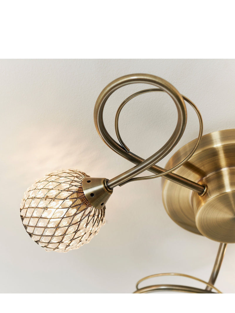 Gallery Home Antique Brass 3 Light Flush Edmonton Flush Ceiling Light
