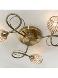 Gallery Home Antique Brass 3 Light Flush Edmonton Flush Ceiling Light