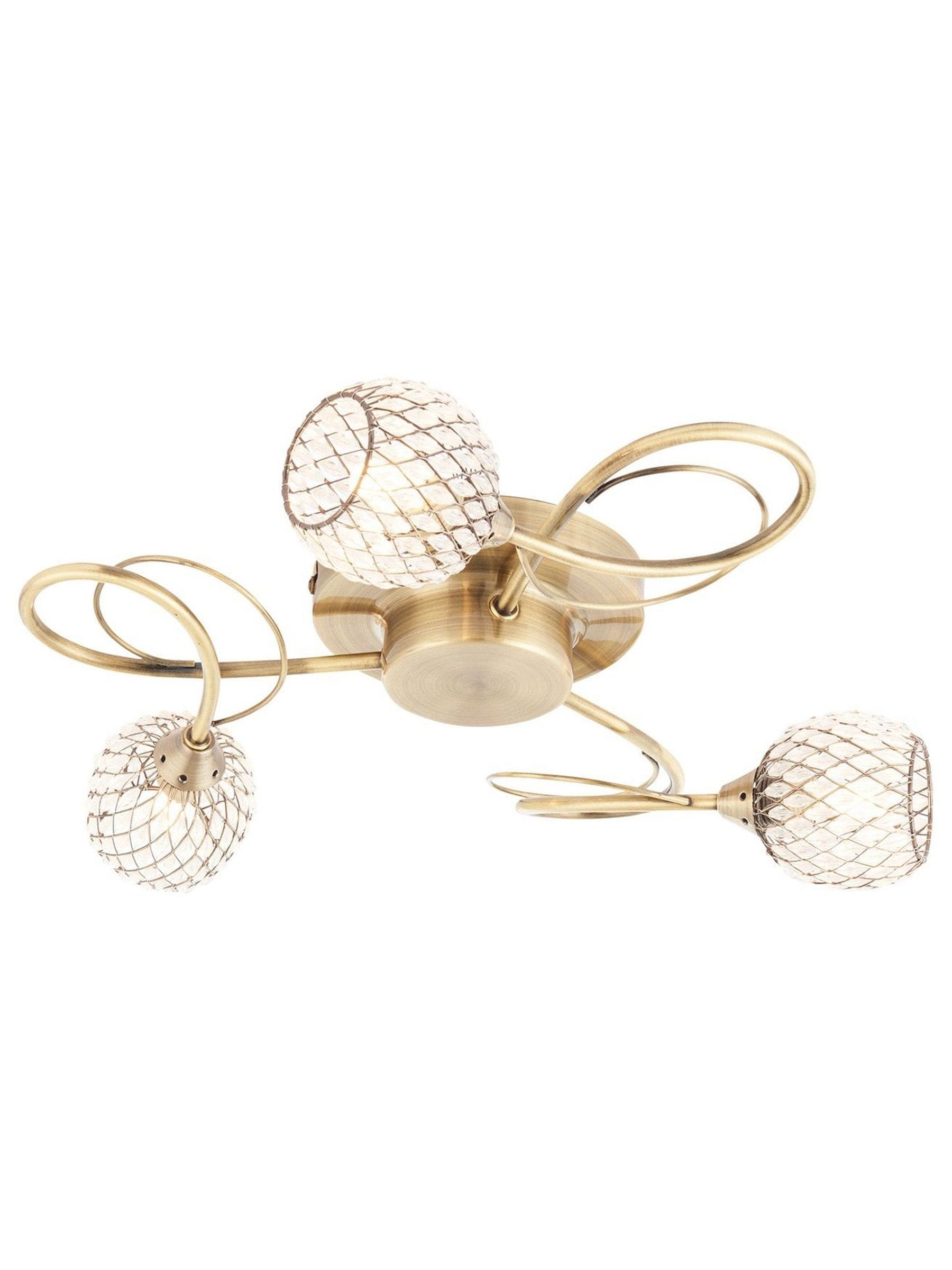 Gallery Home Antique Brass 3 Light Flush Edmonton Flush Ceiling Light