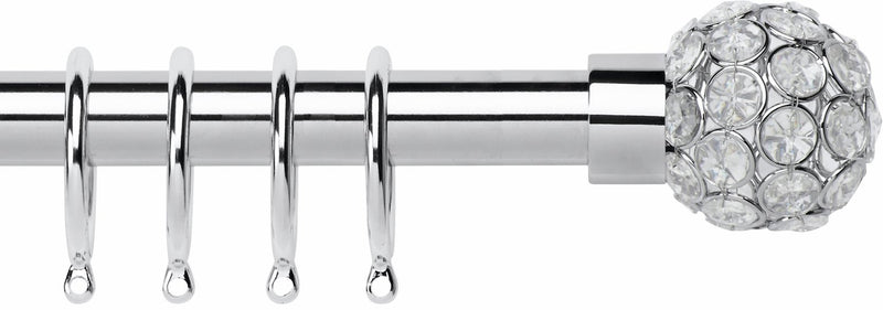 Argos Home chrome extendable curtain pole 110cm to 300cm - British product