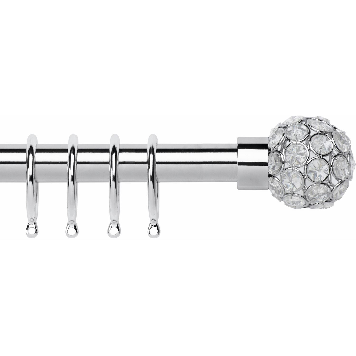 Argos Home chrome extendable curtain pole 110cm to 300cm - British product
