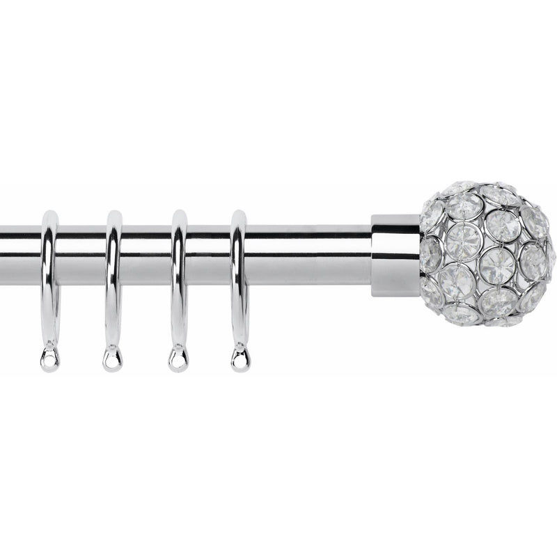 Argos Home chrome extendable curtain pole 110cm to 300cm - British product