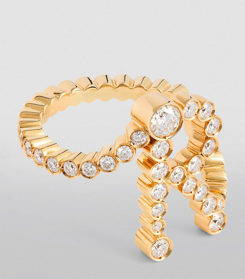 Sophie Bille Brahe yellow gold diamond Ensemble R ring - British product