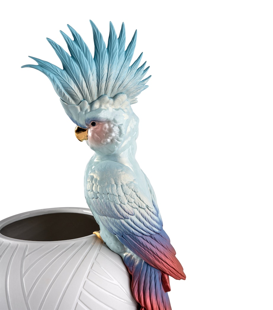 Lladró cockatoo vase 51cm hand-painted porcelain - British product