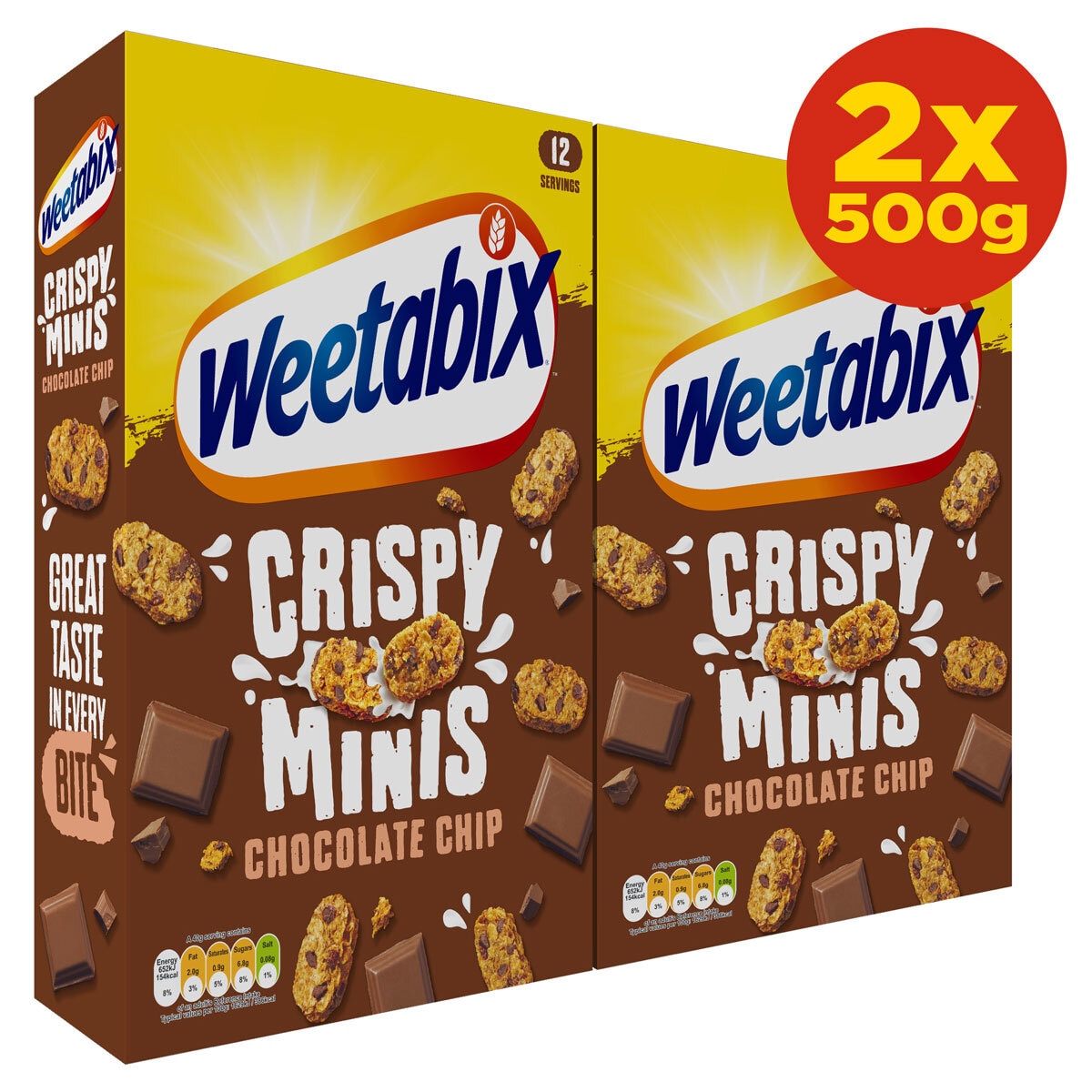 Weetabix Minis Chocolate Chip cereal 2 x 500g (British brand)