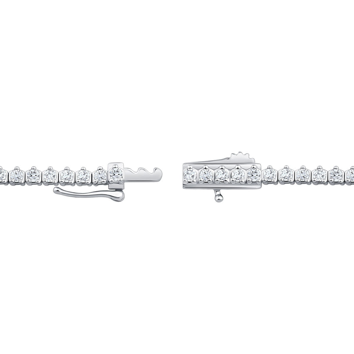 Costco diamond tennis necklace round brilliant cut 14ct white gold 5.00ctw 45.7cm, imported from the UK