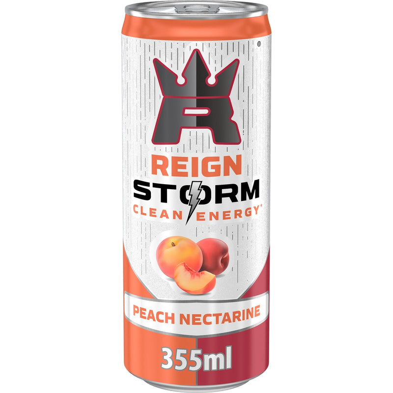 Reign Storm Peach Nectarine Energy Drink Multipack 12 x 355ml , imported from the UK
