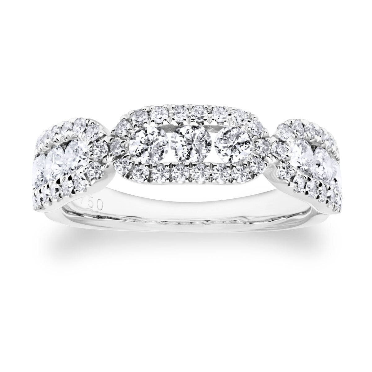 Bague diamant taille ronde brillante 1,09 ct or blanc 18 ct, importée du Royaume-Uni