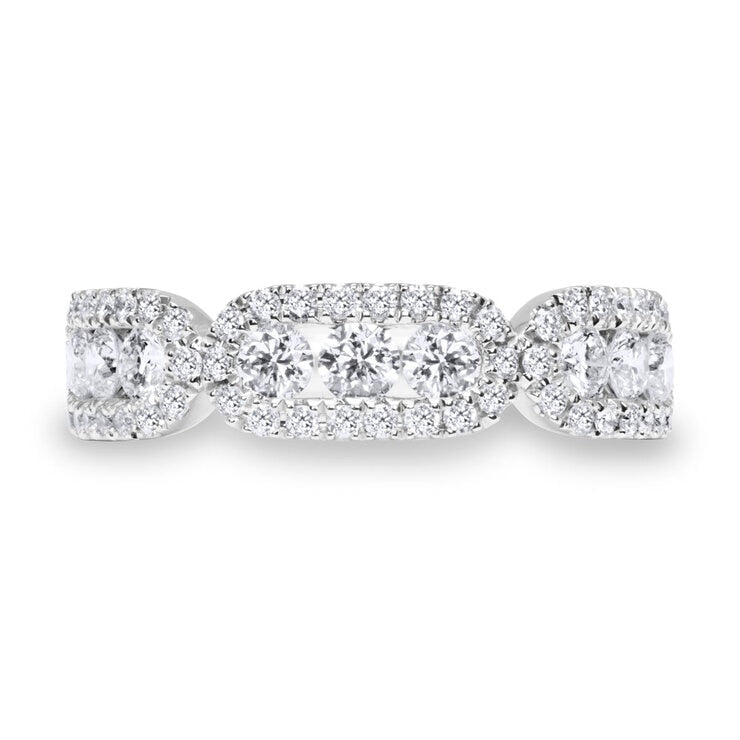 Bague diamant taille ronde brillante 1,09 ct or blanc 18 ct, importée du Royaume-Uni