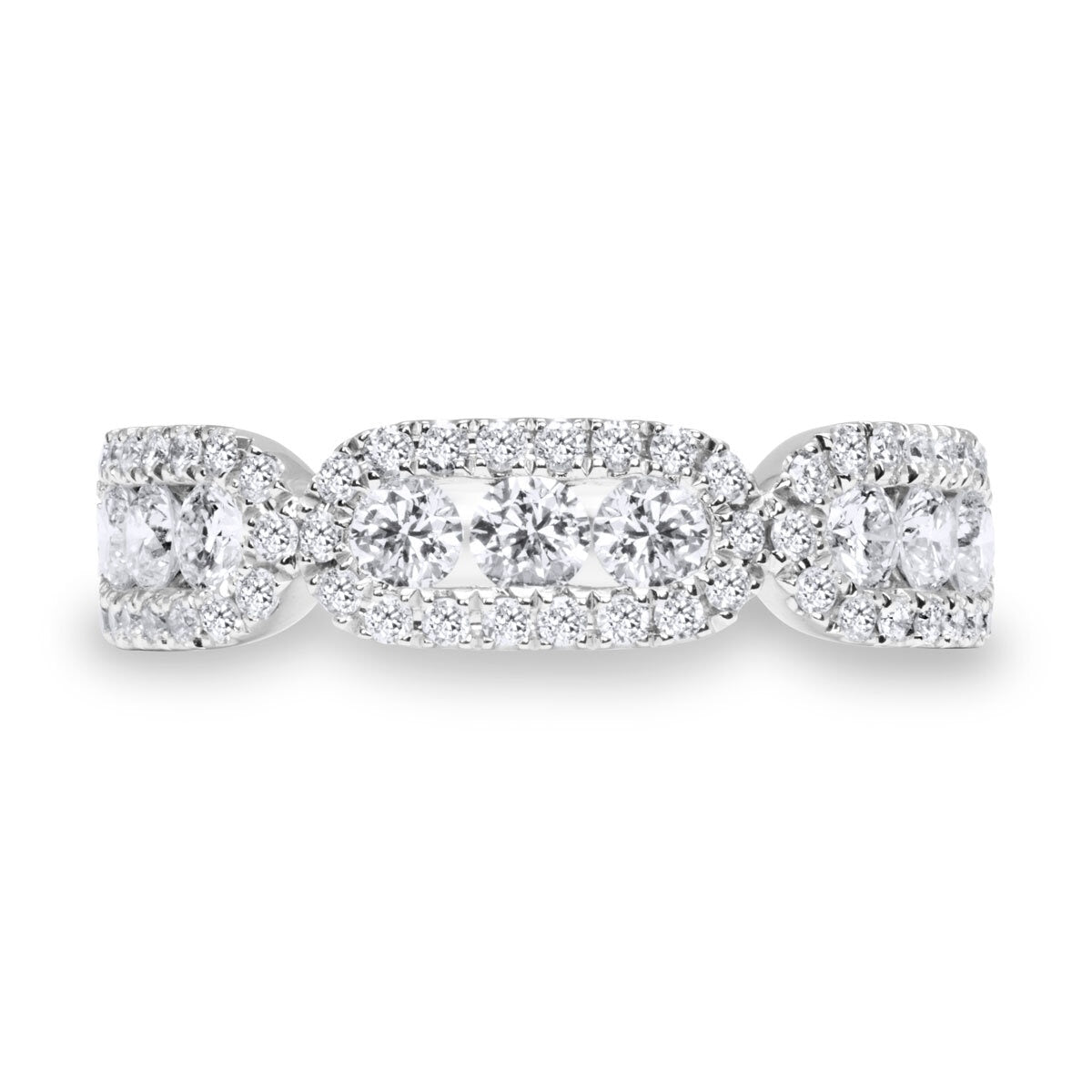 Bague diamant taille ronde brillante 1,09 ct or blanc 18 ct, importée du Royaume-Uni