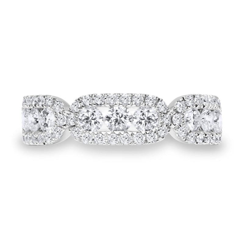 Bague diamant taille ronde brillante 1,09 ct or blanc 18 ct, importée du Royaume-Uni