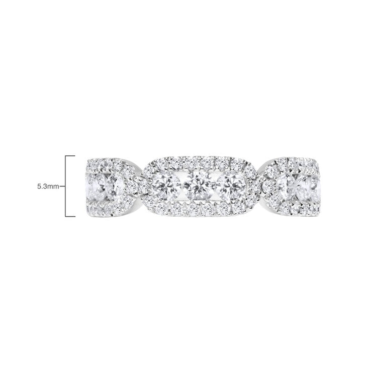 Bague diamant taille ronde brillante 1,09 ct or blanc 18 ct, importée du Royaume-Uni