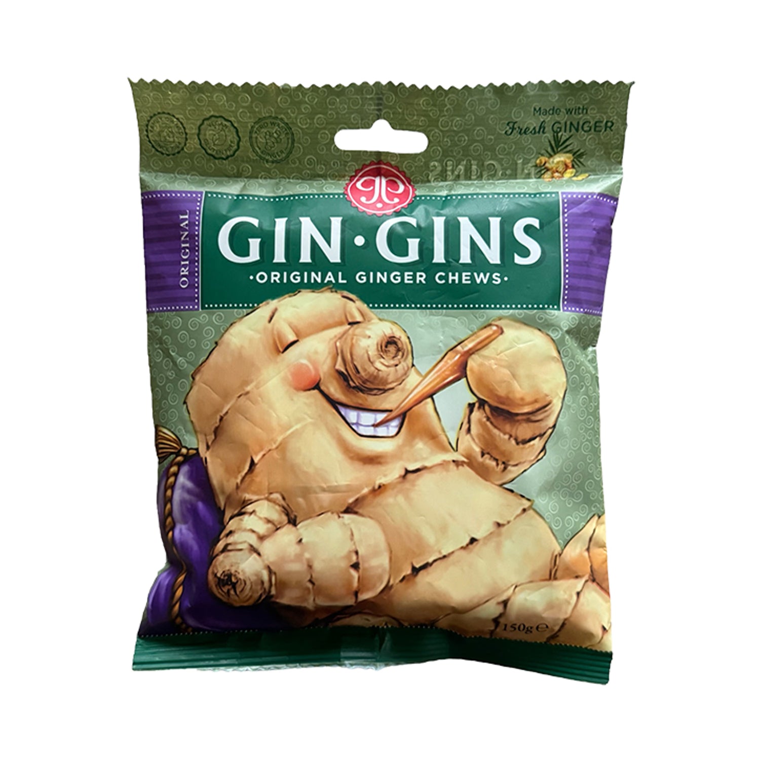 The Ginger People Gin Gins Chewy Ginger Candy 150g (British brand)