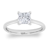 Princess cut diamond solitaire ring 1.00ct platinum, imported from the UK