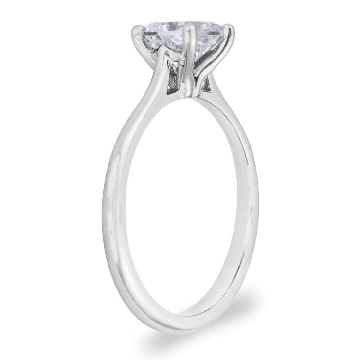 1ct princess cut diamond solitaire ring in platinum size L (British brand)