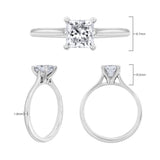 Princess cut diamond solitaire ring 1.00ct platinum, imported from the UK