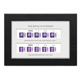 Royal Mail Royal Succession framed stamp set - British product