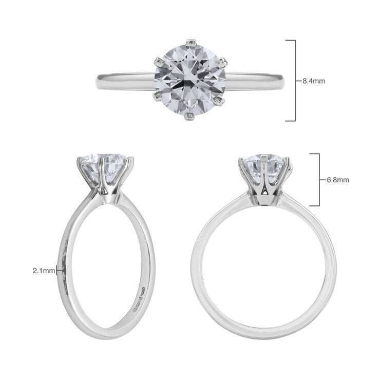 1.50ct round brilliant diamond ring size K, UK version