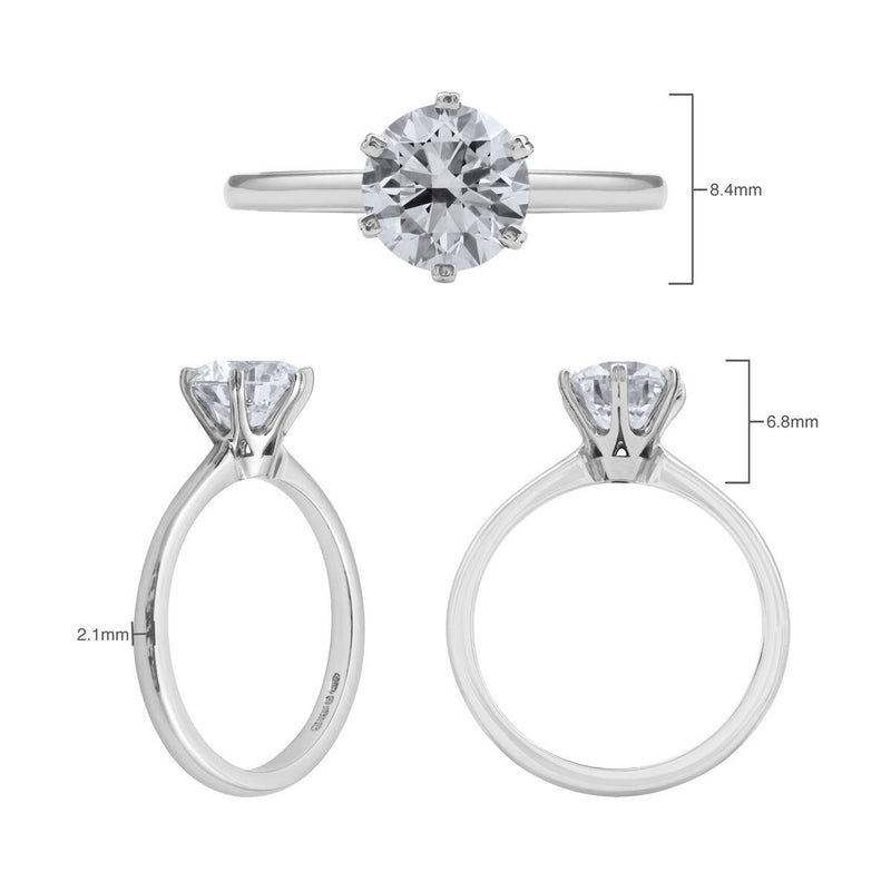 1.50ct round brilliant diamond ring size K, UK version