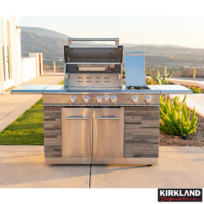 Costco UK Kirkland Signature 7 Burner Mini Island Gas Barbecue Grill + Cover- Buy online at McGrocer