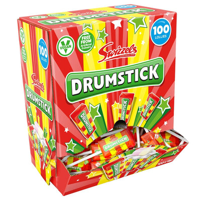 Swizzels Drumstick Lolly Saveur Framboise Lait 100 pièces Boîte Distributrice