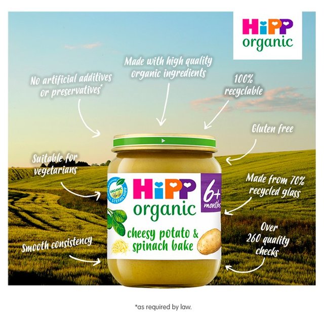 HiPP Organic Cheesy Potato & Spinach Bake Baby Food Jar 6+ Months    125g GOODS M&S   