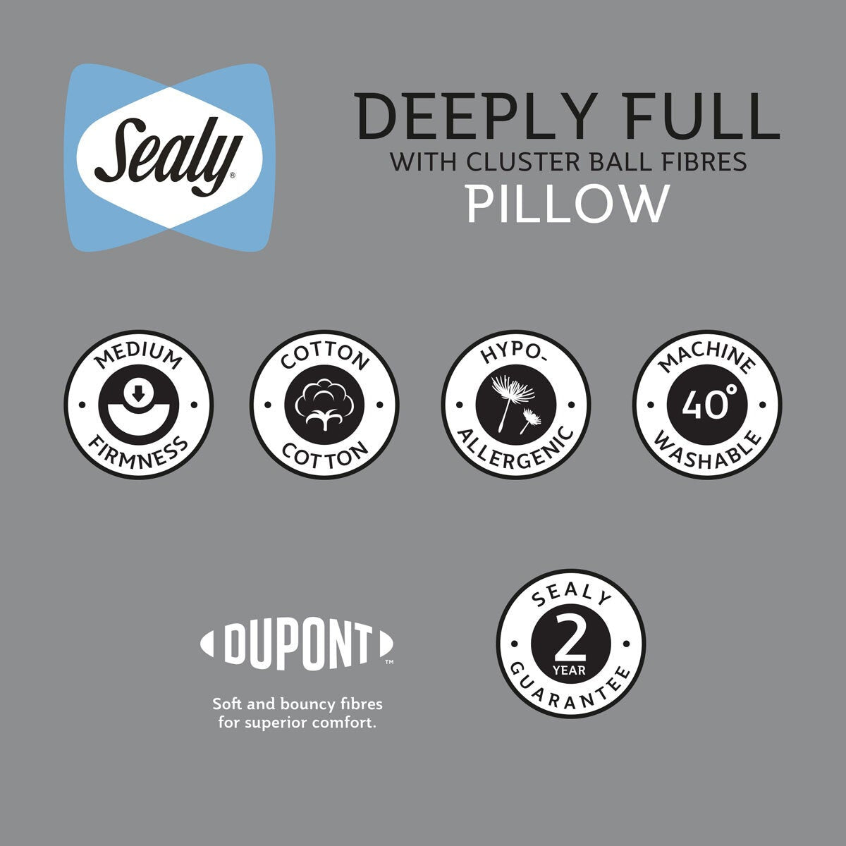 Sealy Deeply Full Pillow 2 pack - British product