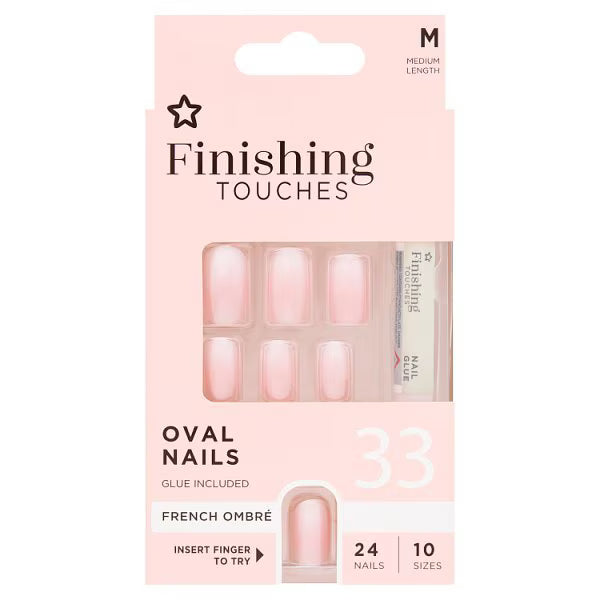 Finishing Touches French Ombre Oval Nails 24 Pieces - British product