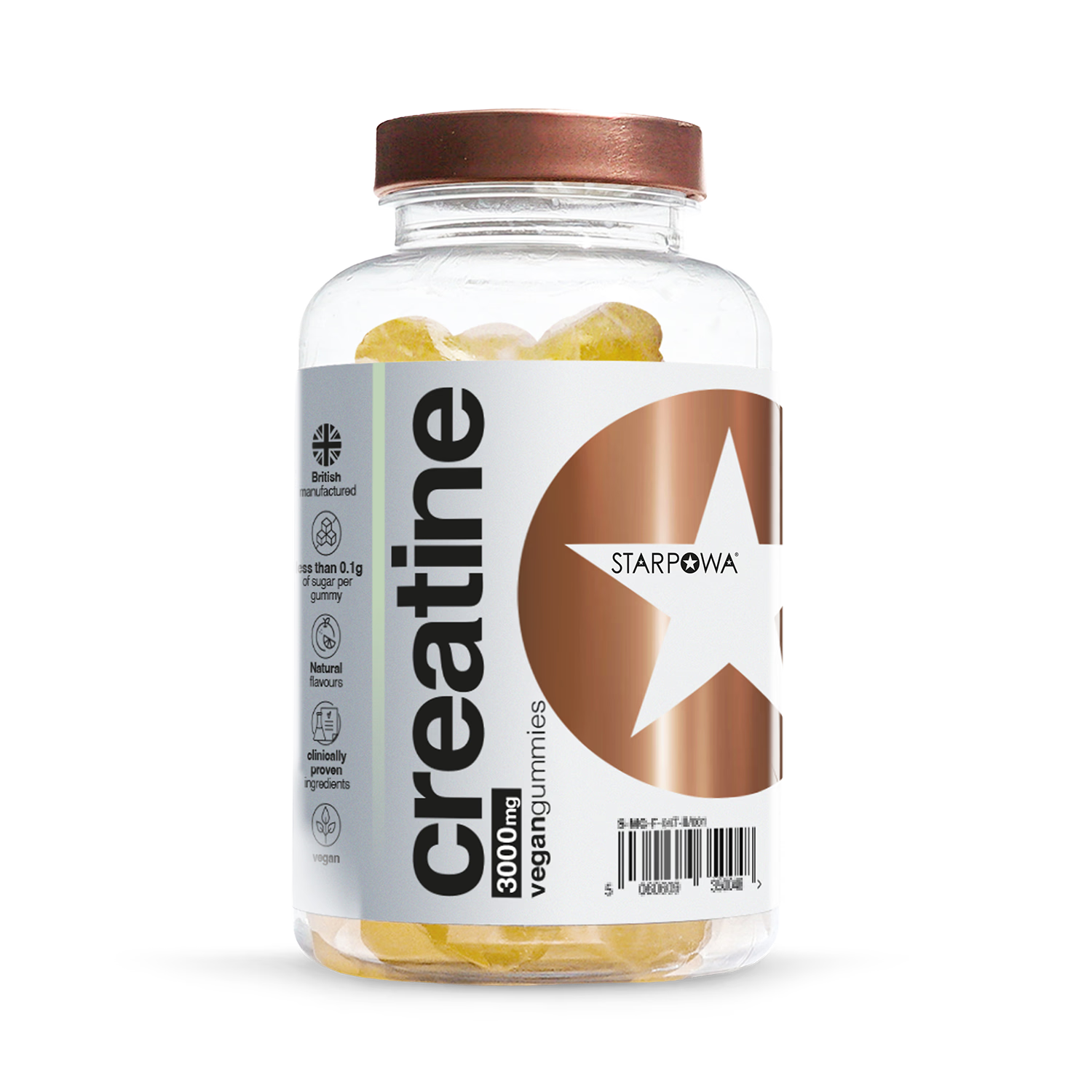 Starpowa Creatine 3000mg watermelon gummies 60 count, imported from the UK