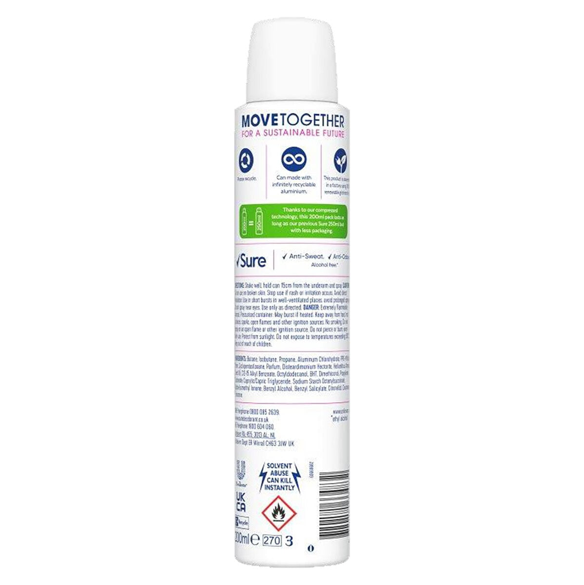 Sure Bright Bouquet Anti-Perspirant Deodorant, 6 x 200ml GOODS Costco UK