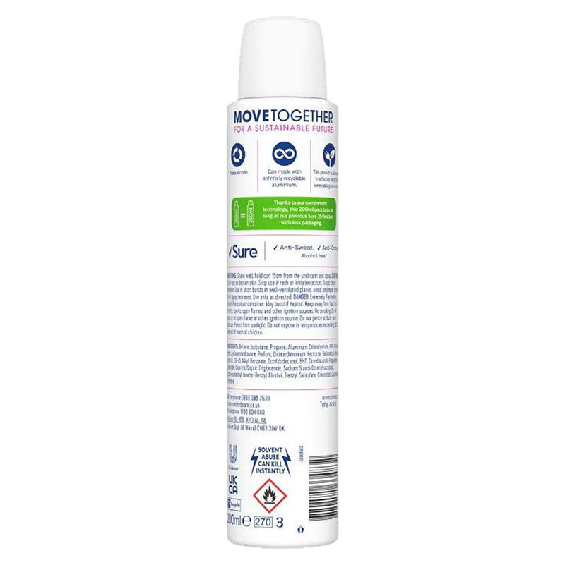 Sure Bright Bouquet anti-perspirant deodorant spray 6 x 200ml (British brand)