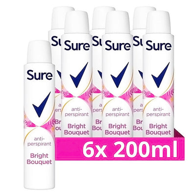 Costco UK Sure Bright Bouquet Anti-Perspirant Deodorant Spray 6 x 200ml- Buy online at McGrocer