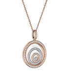 Chopard Happy Spirit necklace 18k white rose gold diamond, UK version