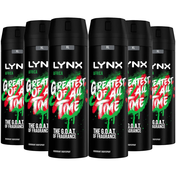 Lynx Africa Bodyspray Menns kroppsspray 6 x 200 ml