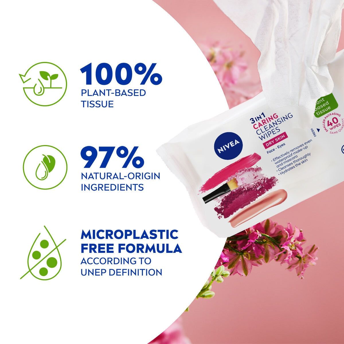 Nivea Biodegradable Face Wipes, 4 x 40 Wipes GOODS Costco UK